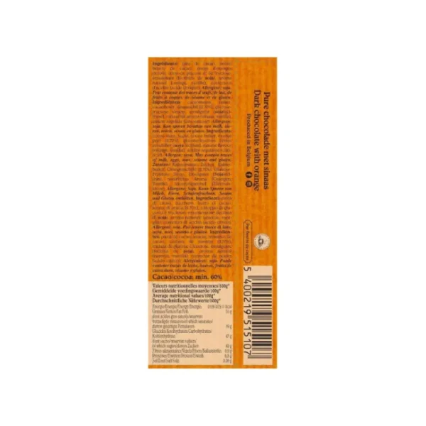 Barre de chocolat Noir Orange, Café Tasse