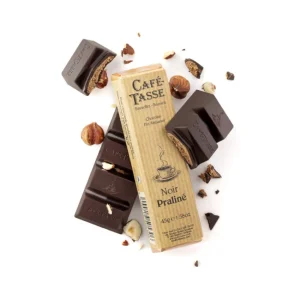 Barre de chocolat Noir Praliné, Café Tasse