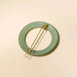 Barrette Ronde Opaline Vert d'eau, Bachca
