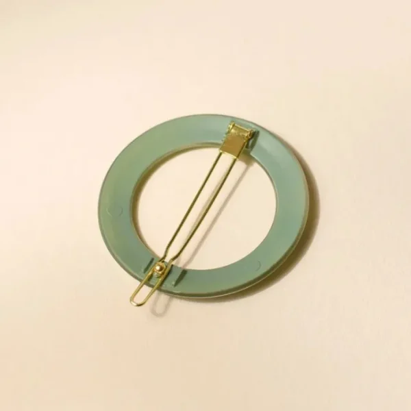 Barrette Ronde Opaline Vert d'eau, Bachca
