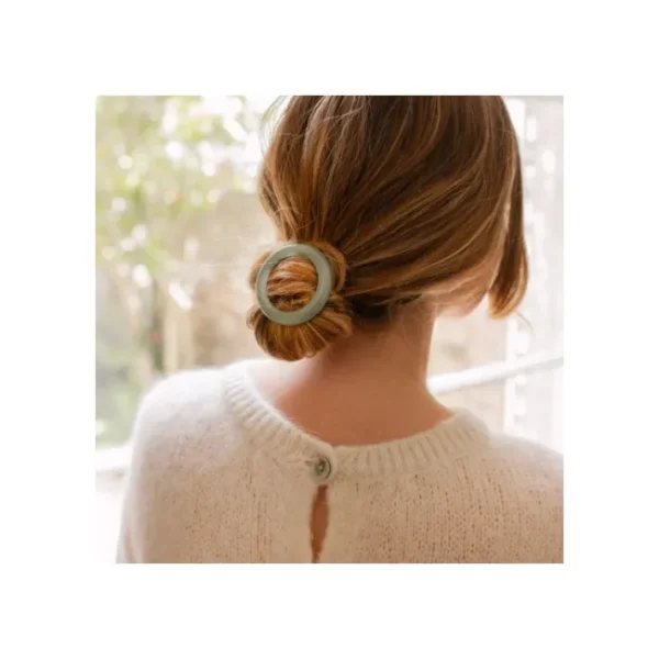 Barrette Ronde Opaline Vert d'eau, Bachca