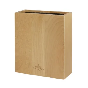 Bloc Couteaux rectangulaire en bois de Hêtre, Cristel