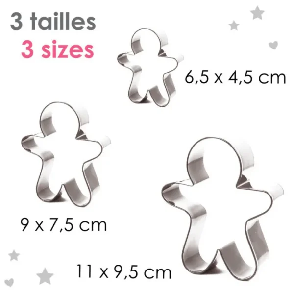 Boite 3 emporte-pièces petit homme, ScrapCooking