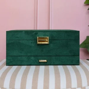 Boîte à Bijoux Denise Velours Vert, Maison Scarlett