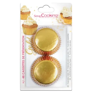 Boîte de +/- 48 caissettes dorées, Scrapcooking