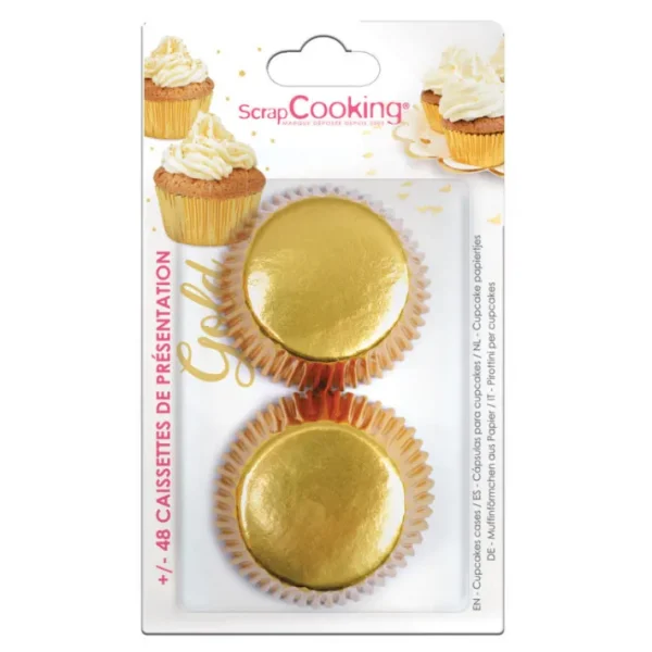 Boîte de +/- 48 caissettes dorées, Scrapcooking