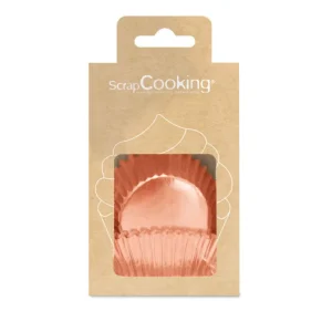 Boîte de +/- 48 caissettes rose gold, Scrapcooking