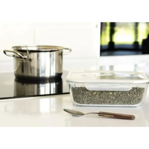 Boîte rectangulaire en verre 2.25L, Pebbly