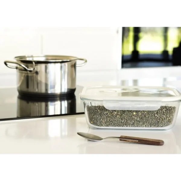 Boîte rectangulaire en verre 2.25L, Pebbly