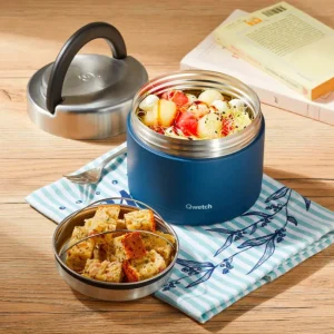 Boîte repas isotherme Granite bleu, Qwetch