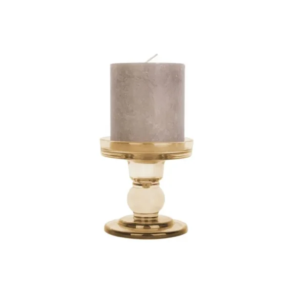 Bougeoir Glass Art Sand Brown, Present Time