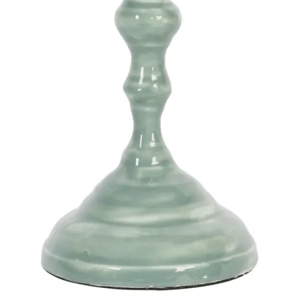 Bougeoir émaillé Baroque Sauge, Côté Table