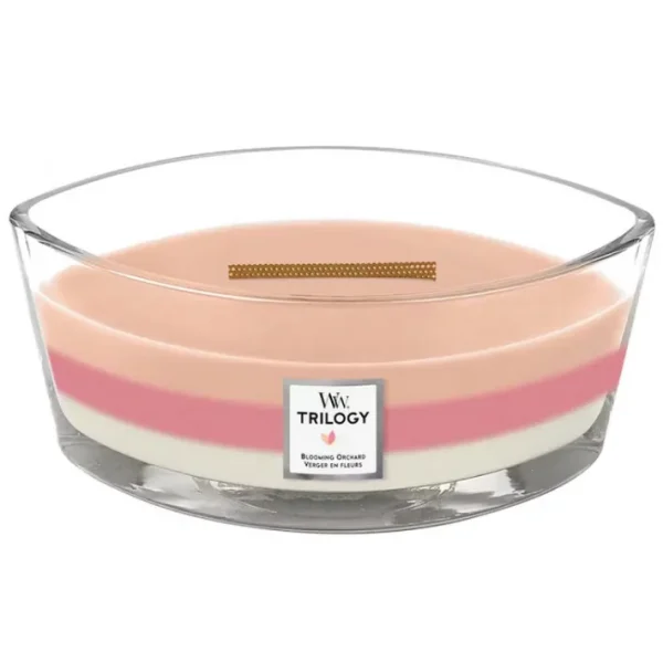 Bougie parfumée Ellipse Trilogy Verger en Fleurs, Woodwick