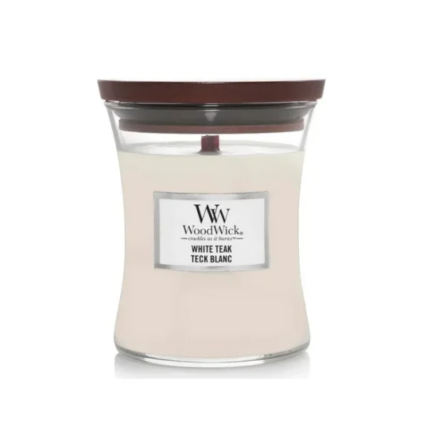 Bougie parfumée Teck blanc, Woodwick