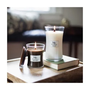 Bougie parfumée Teck blanc, Woodwick