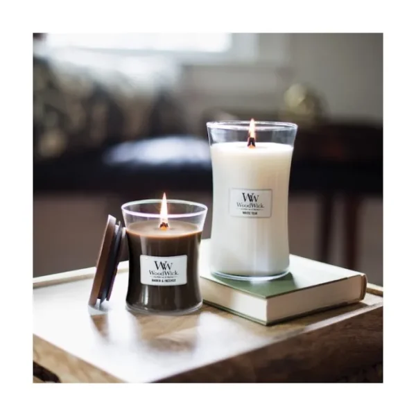 Bougie parfumée Teck blanc, Woodwick
