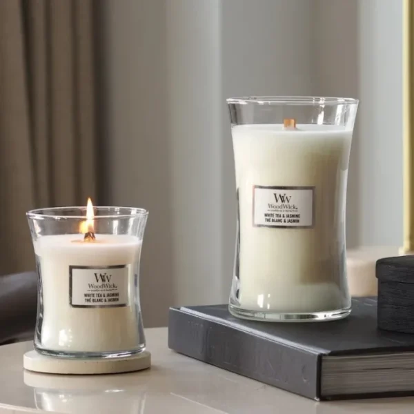 Bougie parfumée Thé blanc & Jasmin, Woodwick