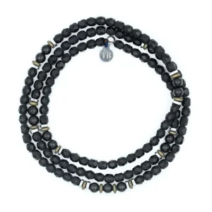 Bracelet Homme 3 tours Magnetic Gentleman Tourmaline Noire, Têtes Blondes