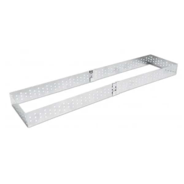 Cadre à tarte rectangle extensible perforé inox, ScrapCooking