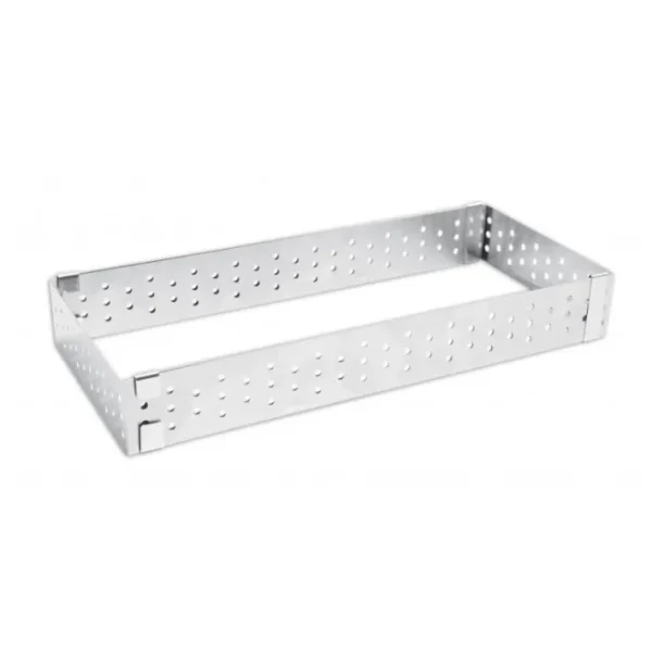Cadre à tarte rectangle extensible perforé inox, ScrapCooking