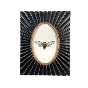 Cadre noir/doré vue ovale 10 x 15 cm, Emdé