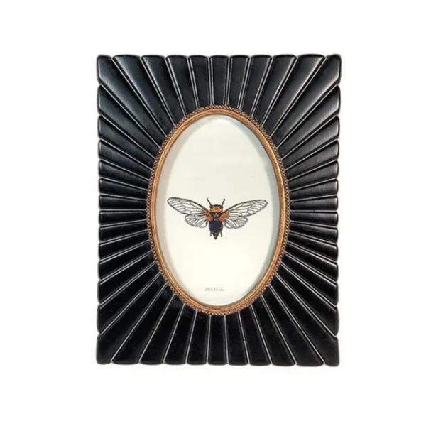 Cadre noir/doré vue ovale 10 x 15 cm, Emdé