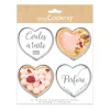 4 Cercles à tarte individuels perforés Coeurs, Scrapcooking