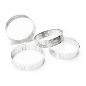 4 Cercles à tarte individuels perforés 8 cm Ronds, Scrapcooking