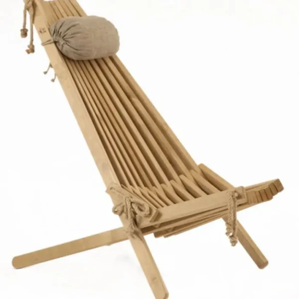 Chilienne bois de Frêne et son coussin, Ecofurn