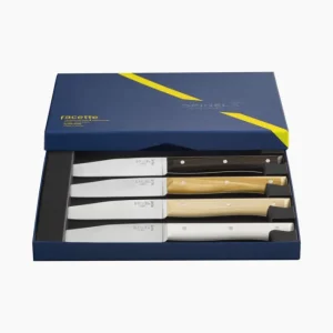 Coffret 4 couteaux de table Facette Panaché, Opinel