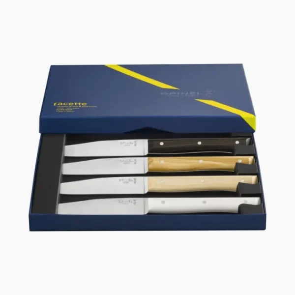 Coffret 4 couteaux de table Facette Panaché, Opinel