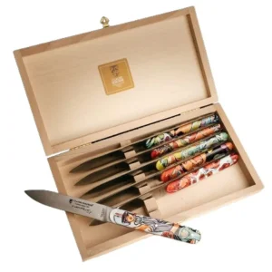 Coffret 6 couteaux Navette François Groslière, Claude Dozorme