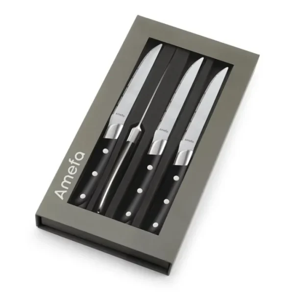 Coffret 4 couteaux steak Achille Noir, Amefa