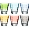 Coffret 6 gobelets assortis Optic pastel, Léonardo