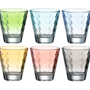 Coffret 6 gobelets assortis Optic pastel, Léonardo