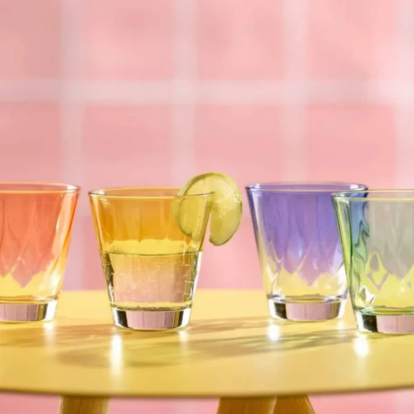 Coffret 4 gobelets assortis 21 cl Twist, Léonardo