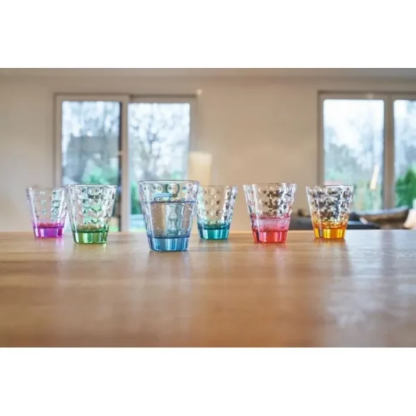 Coffret 6 gobelets assortis Optic Color, Léonardo