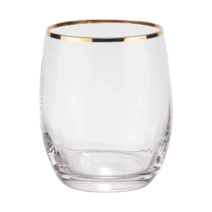 Coffret 6 gobelets Waterfall Filet Or, Crystal Bohemia