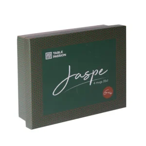 Coffret 4 mugs 35cl Jaspe Vert, Table Passion