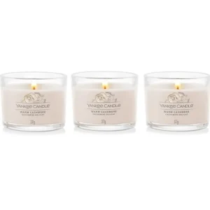 Coffret de 3 Bougies Votives Parfumées Cachemire Délicat, Yankee Candle