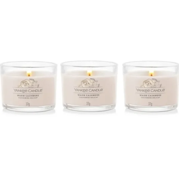 Coffret de 3 Bougies Votives Parfumées Cachemire Délicat, Yankee Candle