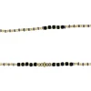 Collier et Bracelet 6 tours Andy Gold Noir, Têtes Blondes