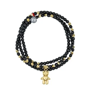 Collier et Bracelet 3 tours Doudou Dédé Noir, Têtes Blondes