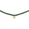 Collier et Bracelet 3 tours Coeur Gold Vert Forêt, Têtes Blondes