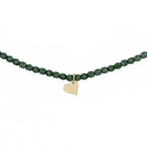 Collier et Bracelet 3 tours Coeur Gold Vert Forêt, Têtes Blondes