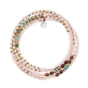 Collier et Bracelet 6 tours New Andy Rose Guimauve, Têtes Blondes