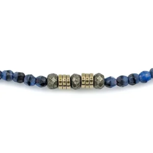 Collier et Bracelet 6 tours Gabrielle Denim Marbré, Têtes Blondes