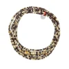 Collier et Bracelet 6 tours Léopard Slim, Têtes Blondes