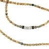 Collier et Bracelet 6 tours Python Caramel, Têtes Blondes