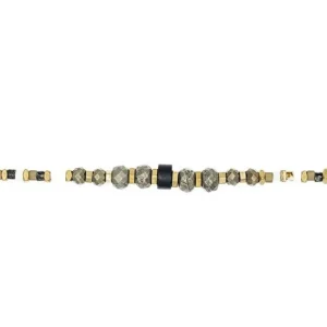 Collier et Bracelet 6 tours Python Slim, Têtes Blondes
